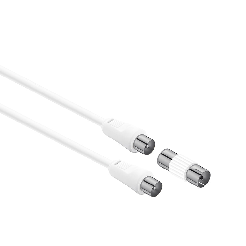 Cavo Coassiale Antenna TV – Maschio a Maschio + Adattatore Femmina/Femmina Incluso - MAX-B127