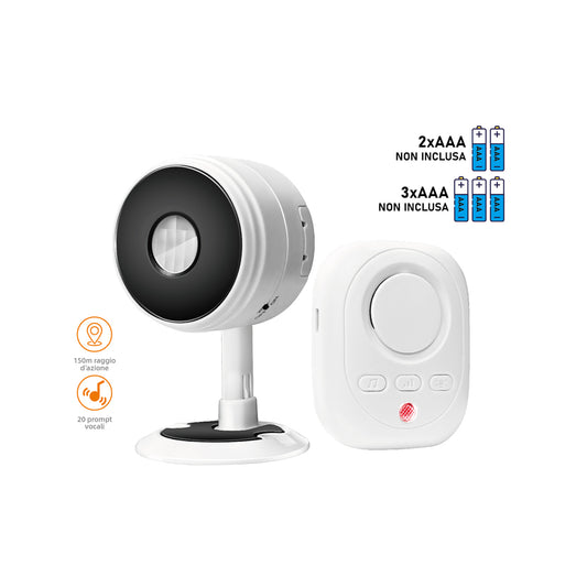 MAXEXCELL Sensore di Movimento Senza Fili con Campanello a batteria