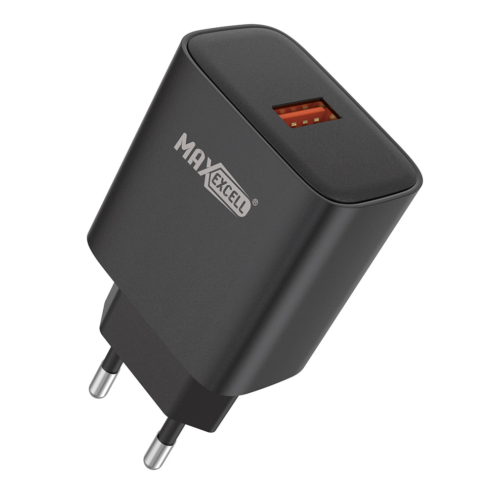 Caricatore da Muro 18W QC 3.0 – 1 Porta USB-A, Ricarica Veloce, Compatto e Sicuro - MAX-A112