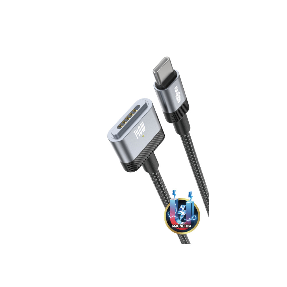 MAXEXCELL Cavo Type-C a Magnetico Gen 3 – 140W, 1,83 m, Intrecciato