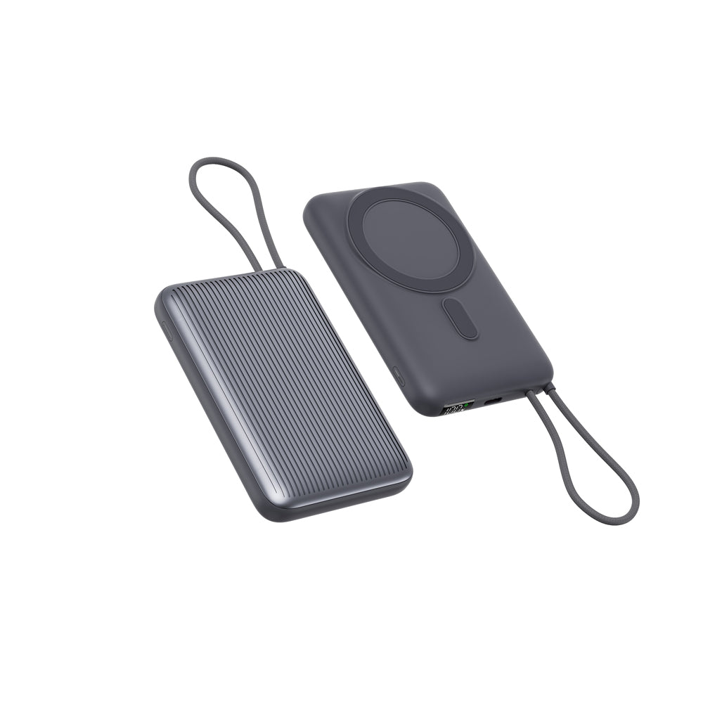 Power Bank 10000mAh - Wireless 15W, Output 22.5W, Cavo USB-C Integrato - MAX-F105