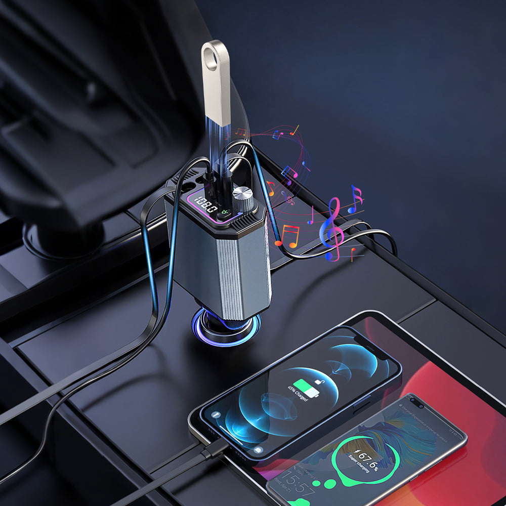 MAXEXCELL TRASMETTITORE AUDIO BLUETOOTH 120W con Caricatore Auto