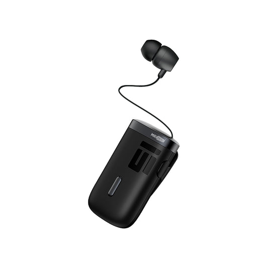 MAXEXCELL Auricolare Bluetooth – Wireless, con Microfono Integrato e filo retrattile