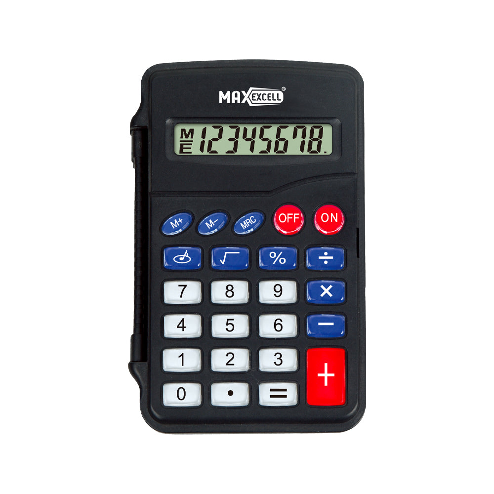 Calcolatrice Mini Portatile – Display Chiaro, Tasti Grandi, Compatta e Leggera, Ideale per Scuola, Ufficio e Uso Quotidiano - MAX-J124