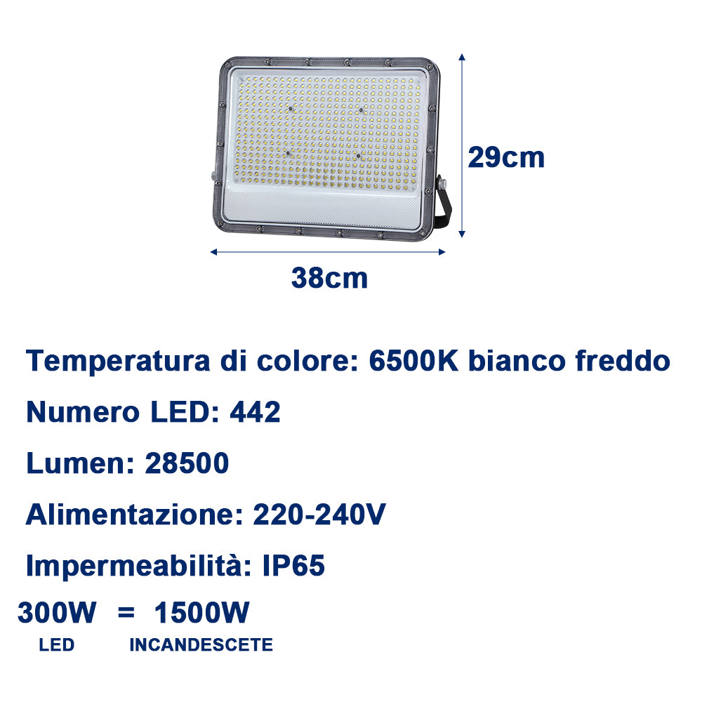 Faretto LED da Esterno – Impermeabile IP65, Luce Potente a Risparmio Energetico, Ideale per Giardini, Facciate, Cortili e Garage - MAX-O113