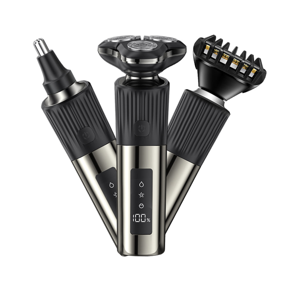 Kit 3 in 1 Rasoio Elettrico – Barba, Capelli e Peli Naso in un Solo Dispositivo - MAX-Q106