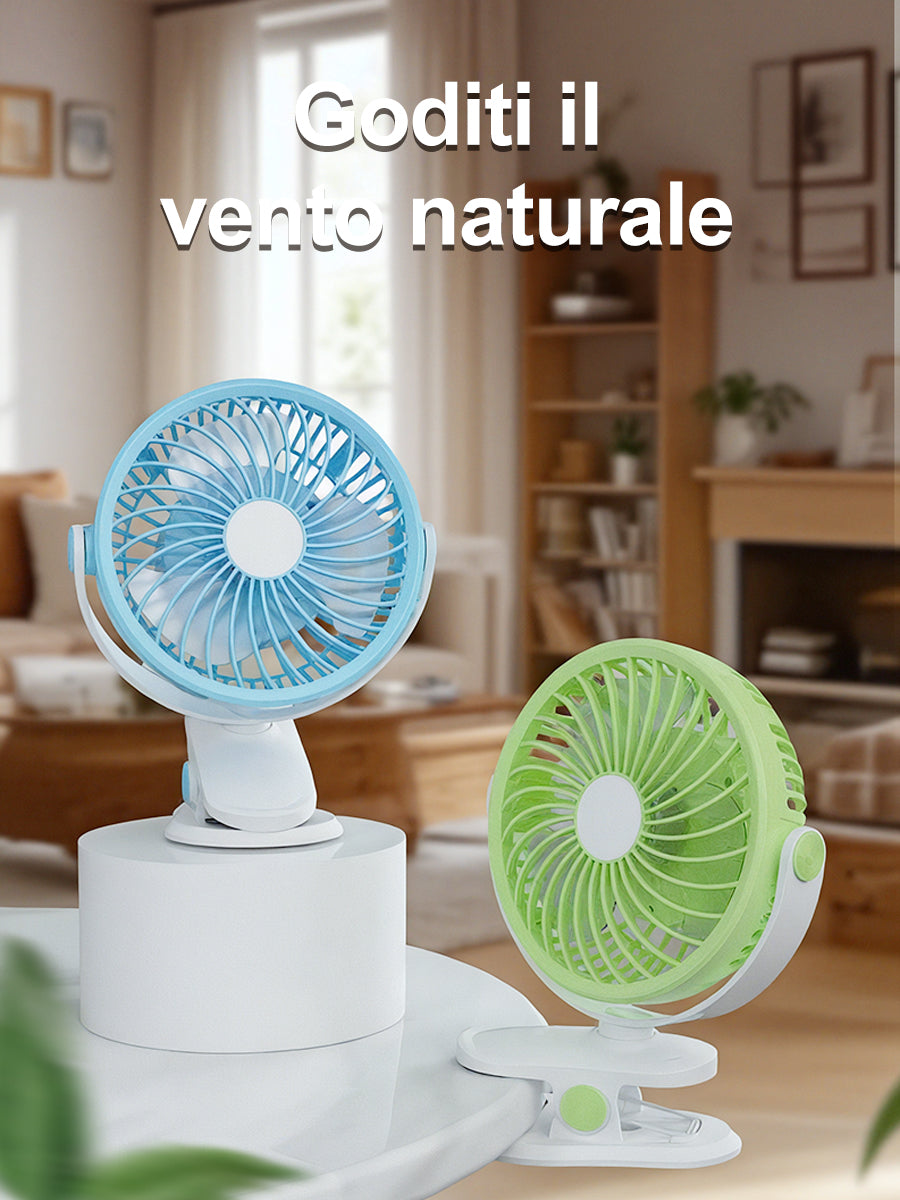 Ventilatore da Tavolo con Clip – Compatto, Silenzioso e Orientabile – Perfetto per Casa, Ufficio o Viaggio - MAX-J129