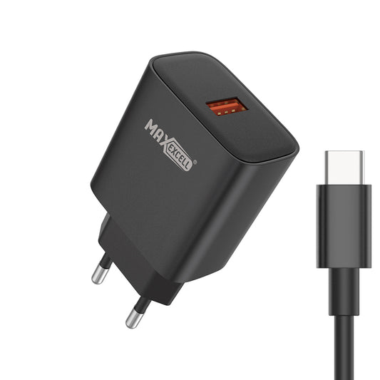 MAXEXCELL Caricabatteria per Cellulare 18W QC 3.0 – 1 Porta USB-A