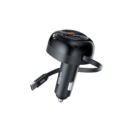 MAXEXCELL Caricatore auto PD 36W QC 3.0 18W con cavo retrattile