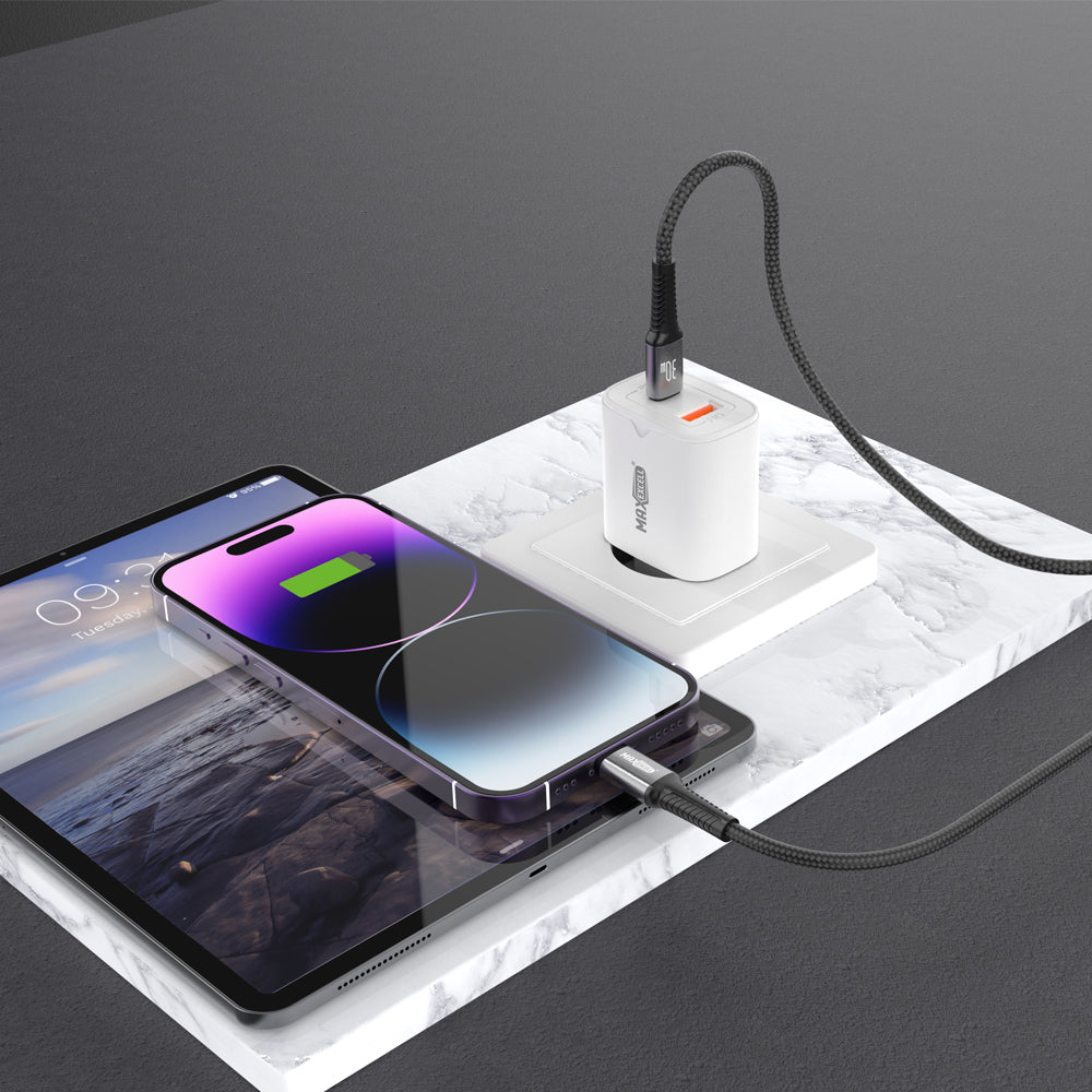 Cavo USB-C a Lightning 30W – Intrecciato, 3.5A, con Connettori in Alluminio - MAX-B107