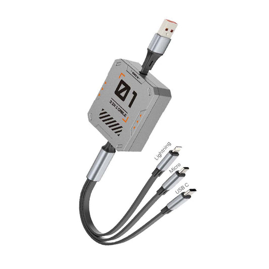 MAXEXCELL Multi Cavo di Ricarica 3 in 1 – Lightning + Micro USB + USB-C