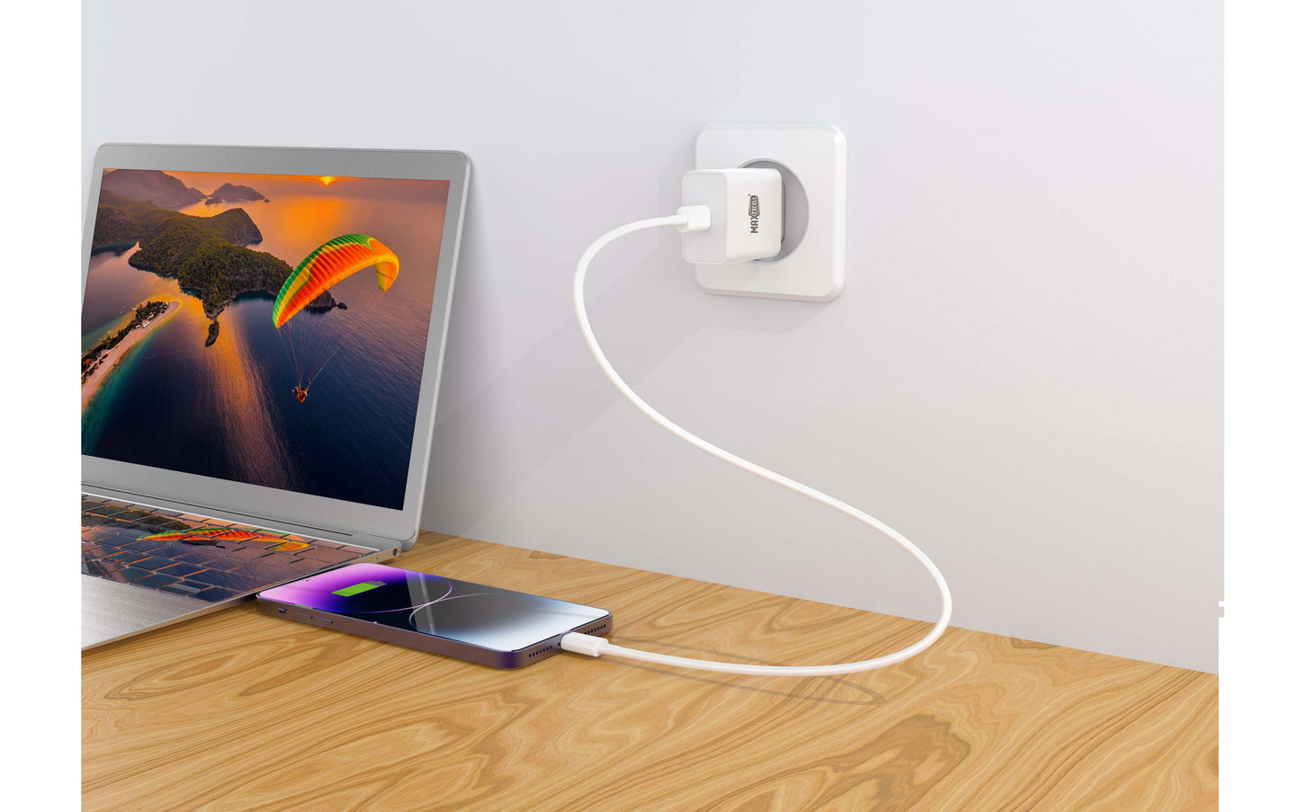 Caricatore da Muro USB-C 25W con Cavo – Carica Rapida MAX-A100