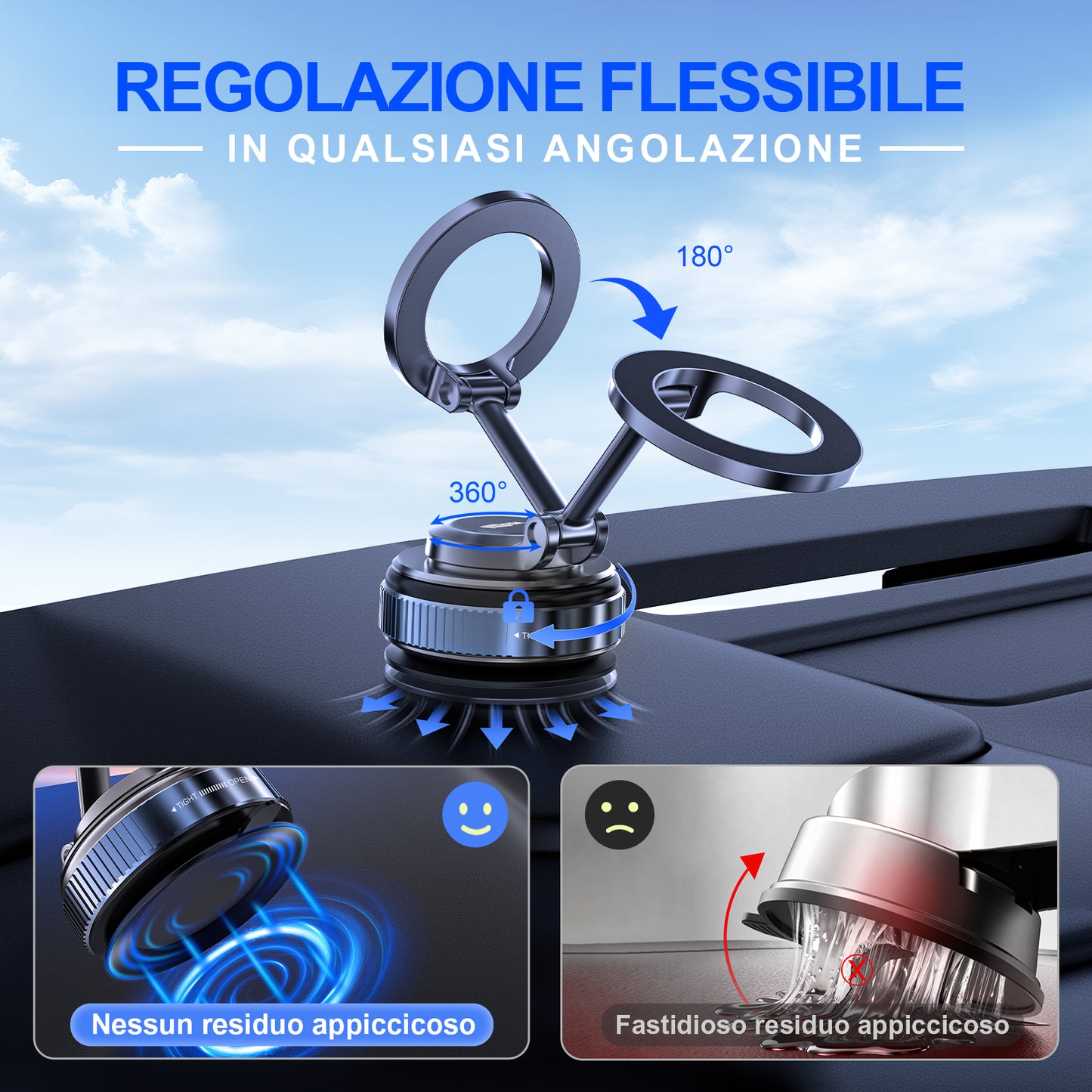 MAXEXCELL Supporto Smartphone da Auto con supporto magnetico