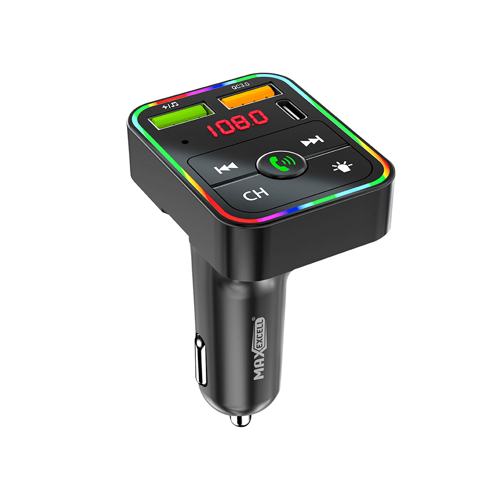 Car MP3 Bluetooth con USB-C PD 25W + QC 3.0, Doppia USB-A e Luci RGB - MAX-M107
