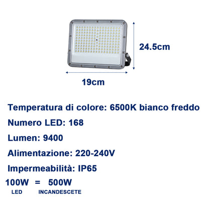 Faretto LED da Esterno – Impermeabile IP65, Luce Potente a Risparmio Energetico, Ideale per Giardini, Facciate, Cortili e Garage - MAX-O113