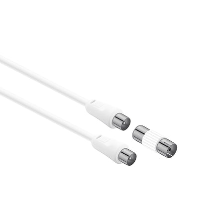 Cavo Coassiale Antenna TV – Maschio a Maschio + Adattatore Femmina/Femmina Incluso - MAX-B127