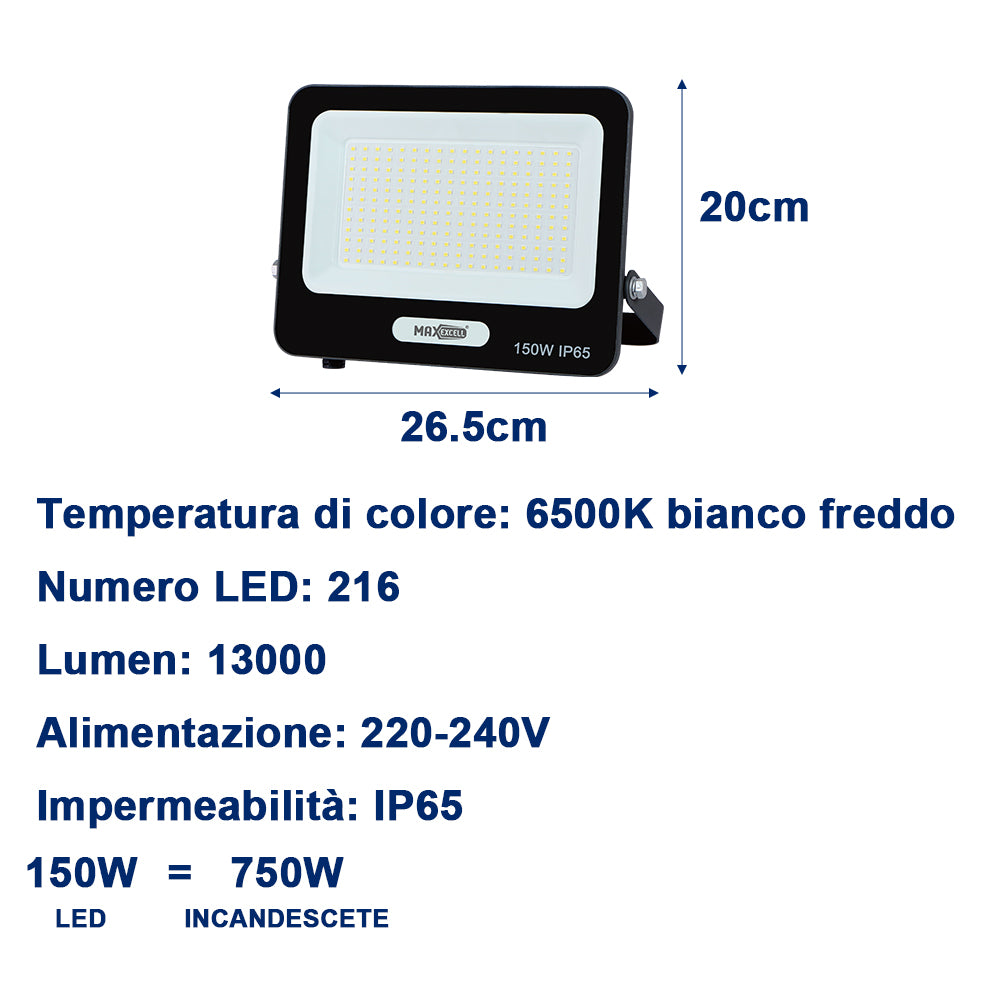Faretto LED da Esterno – Impermeabile IP65, Luce Potente a Risparmio Energetico, Ideale per Giardini- MAX-0112