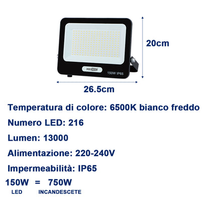 Faretto LED da Esterno – Impermeabile IP65, Luce Potente a Risparmio Energetico, Ideale per Giardini- MAX-0112