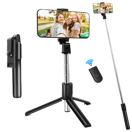 Bastone Selfie Stick – Estensibile, con Telecomando Bluetooth e Rotazione 360° - MAX-J102