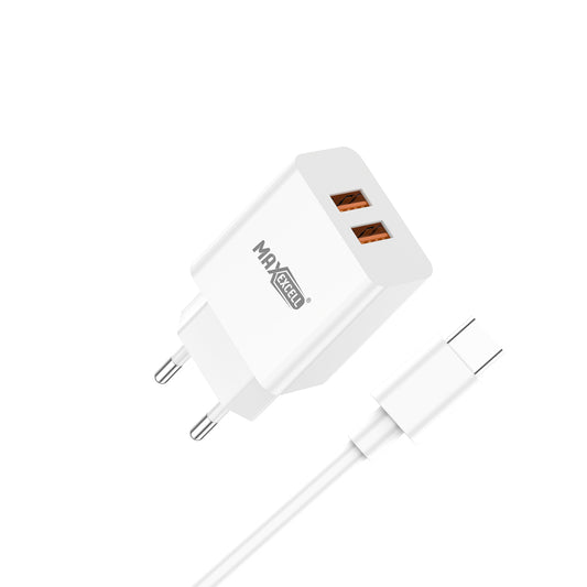 Caricatore da Muro Doppia USB-A 5V 2.4A – Semplice, Efficiente, Universale - MAX-A106