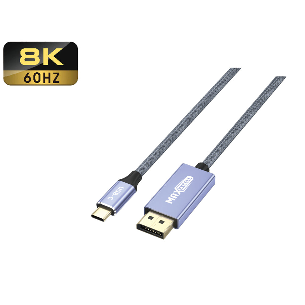 MAXEXCELL Cavo Type-C a DisplayPort 8K 60Hz – Alta Definizione 2 m