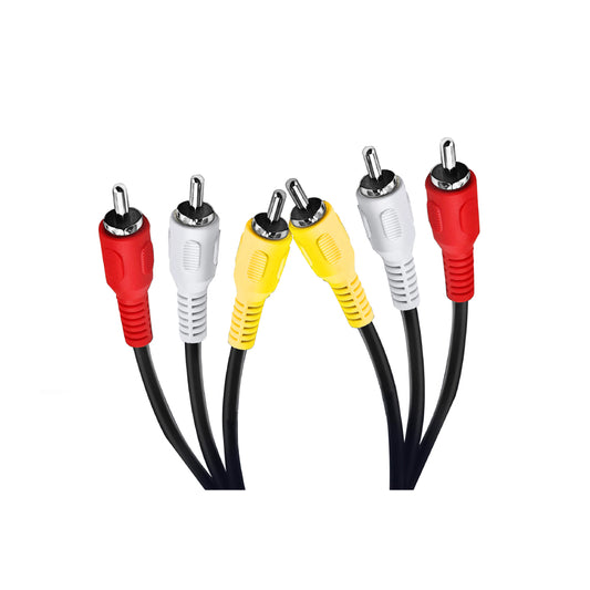 Cavo Audio 3 RCA a 3 RCA Maschio – Lunghezza 3 Metri – Segnale Stabile, Connessione Affidabile - MAX-N107