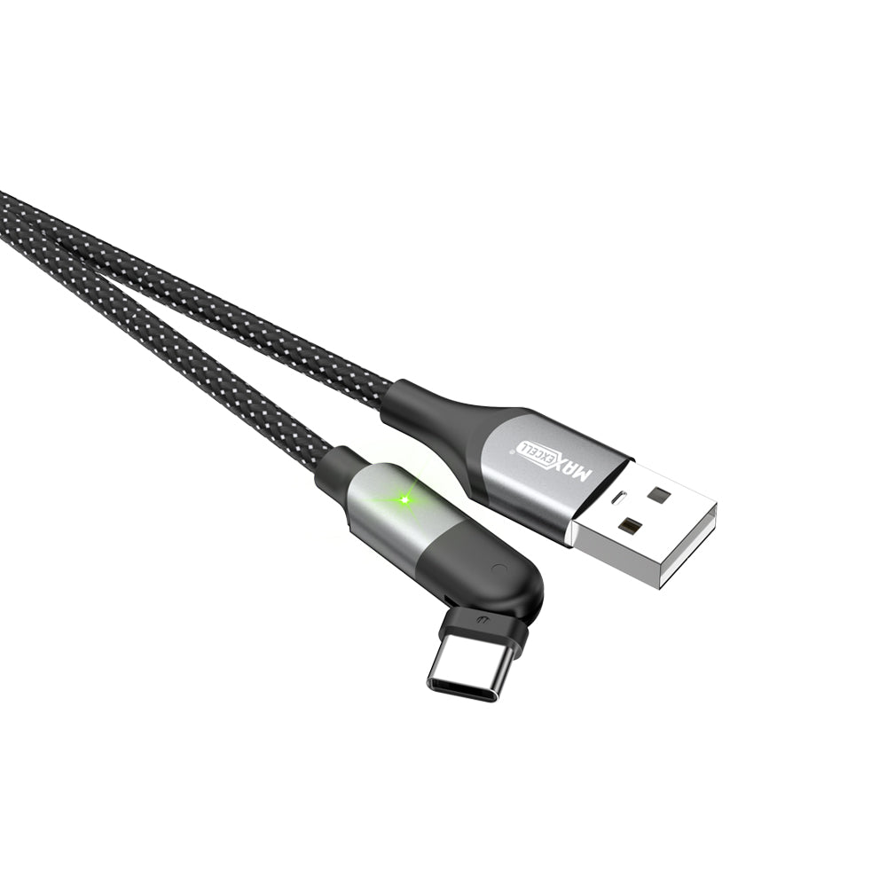 Cavo Dati e Ricarica 3.5A – 1 Metro – Rotazione 180° – Connettori in Lega di Zinco con LED – Cavo Intrecciato - MAX-B150