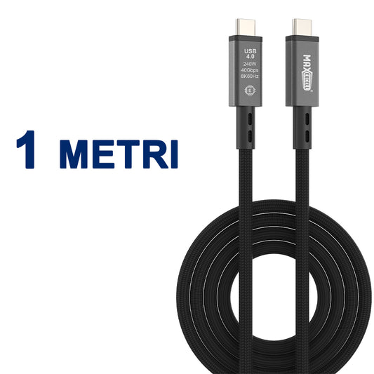 Cavo Type-C a Type-C – Ricarica Ultra Rapida 240W, Trasferimento Video 8K, PD 3.1, Lunghezza Ideale per Laptop, Smartphone e Monitor - MAX-B138
