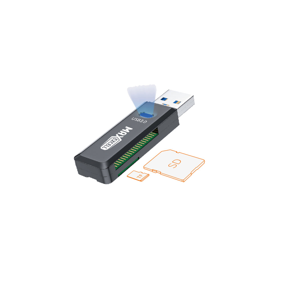 MAXEXCELL Lettore Schede SD/Micro SD USB 3.0 – Veloce e Universale