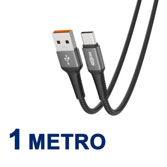 Cavo di ricarica USB-C 3.5A – Intrecciato, con Connettori in Alluminio - MAX-B109