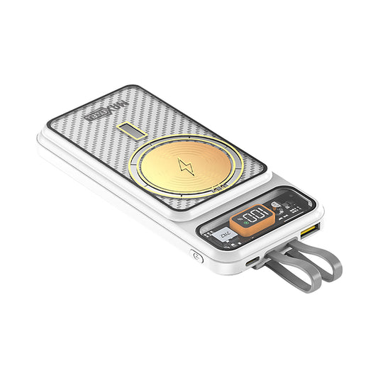 Power Bank 10000mAh – Ricarica Rapida PD Wireless con Cavo Integrato e Display Digitale - MAX-F110