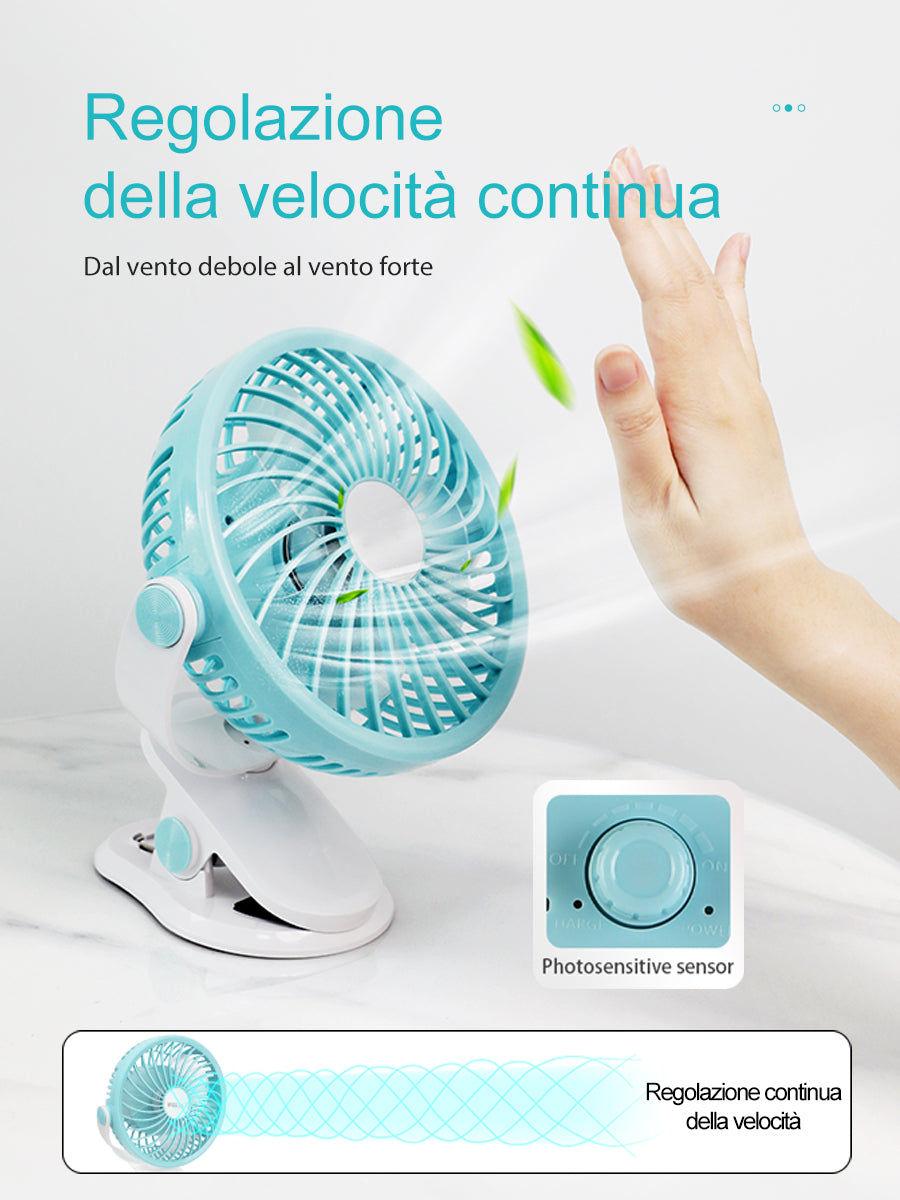Ventilatore da Tavolo con Clip – Compatto, Silenzioso e Orientabile – Perfetto per Casa, Ufficio o Viaggio - MAX-J129