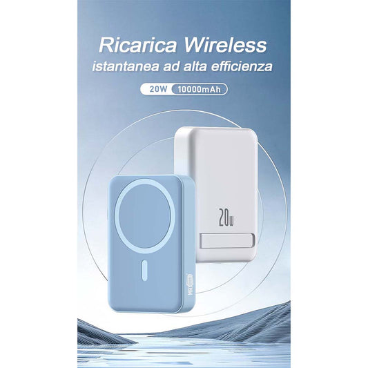 Power Bank 10000mAh – Ricarica Wireless 15W + USB-C 20W Bidirezionale - MAX-F106