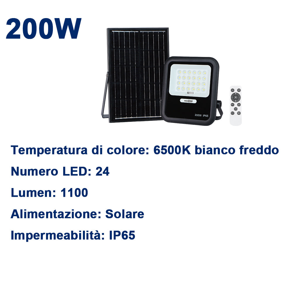 Faretto Solare LED da Esterno – Energia Solare, Sensore di Movimento, Impermeabile IP65, Ideale per Giardini, Cortili, Ingressi, Garage - MAX-O114