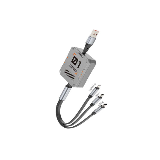 Multi Cavo di Ricarica 3 in 1 – Lightning + Micro USB + USB-C, 1.2M, Carica Rapida 5V/3.5A – Alta Qualità - MAX-B116