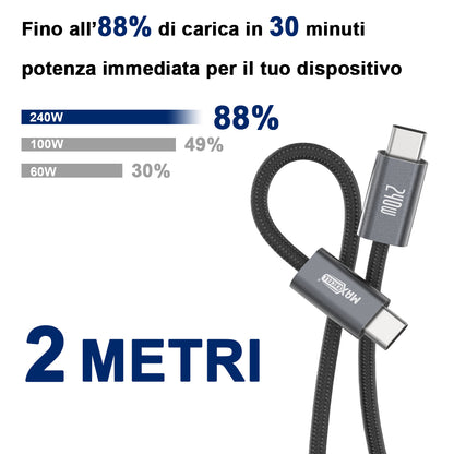 Cavo USB-C a USB-C 240W 5A – Ricarica Ultra-Rapida e Trasferimento Dati - MAX-B103