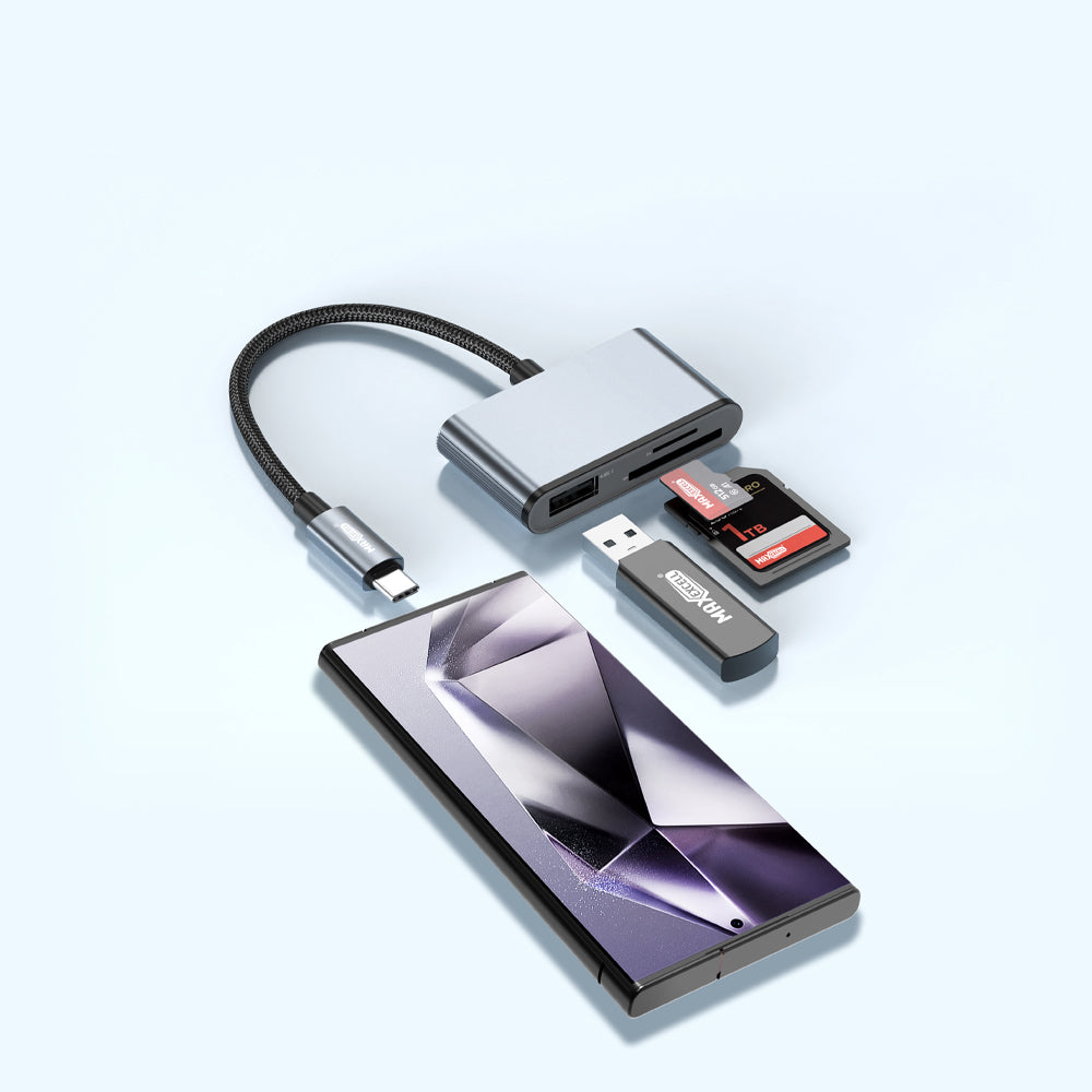 MAXEXCELL Lettore Schede USB-C, Micro SD e USB-A per Type-C