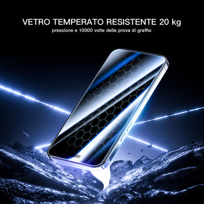 2 PEZZI Compatibile con iPhone Pellicola Vetro Temperato Serie iPhone – Protezione Totale, Zero Compromessi - MAX-E100
