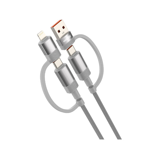 Cavo USB Multipla 4 in 1 – Lightning + USB-A + USB-C + Type-C, 1M, Carica Rapida 3.5A – Alta Qualità - MAX-B117