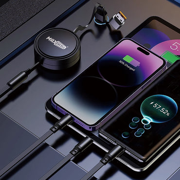 Multi Cavo di Ricarica 3 in 1 – Lightning + Micro USB + USB-C, 1.3M, Carica Rapida 5V/3A – Alta Qualità - MAX-B115