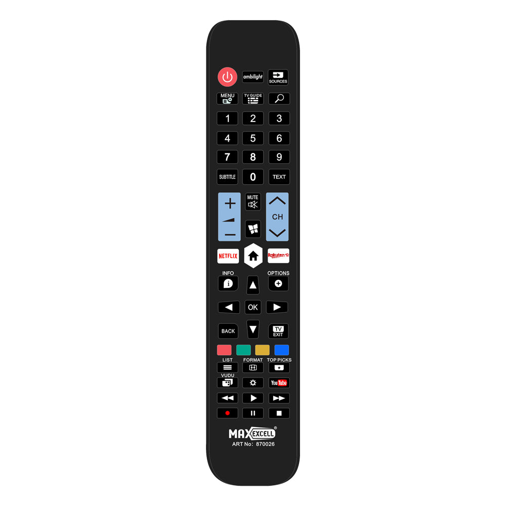 Telecomando Universale per Televisore – Compatibile con Smart TV, LED, LCD – Pronto all’Uso, Facile da Usare, Sostituisce Quello Originale - MAX-R100