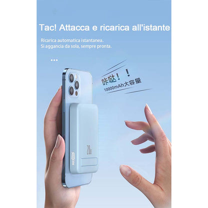 Power Bank 10000mAh – Ricarica Wireless 15W + USB-C 20W Bidirezionale - MAX-F106