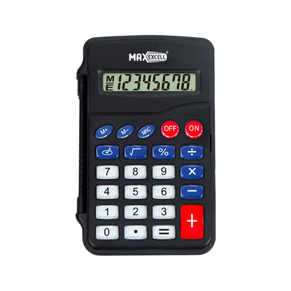 Calcolatrice Mini Portatile – Display Chiaro, Tasti Grandi, Compatta e Leggera, Ideale per Scuola, Ufficio e Uso Quotidiano - MAX-J124