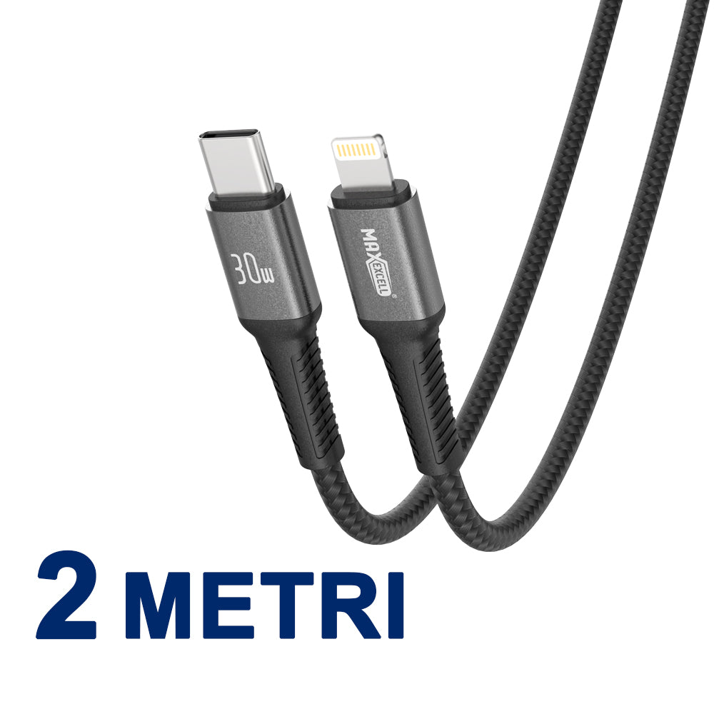 Cavo USB-C a Lightning 30W – Intrecciato, 3.5A, con Connettori in Alluminio - MAX-B107