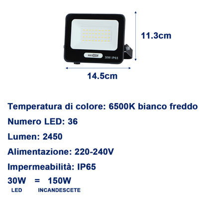 Faretto LED da Esterno – Impermeabile IP65, Luce Potente a Risparmio Energetico, Ideale per Giardini- MAX-0112