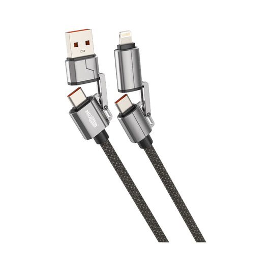 Cavo USB Multipla 4 in 1 – Lightning + USB-A + USB-C + Type-C, 1.2M, Carica Rapida 3.5A – Alta Qualità - MAX-B118