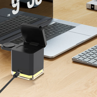 MAXEXCELL Caricatore Wireless 3 in 1 – Magnetico con Base LED