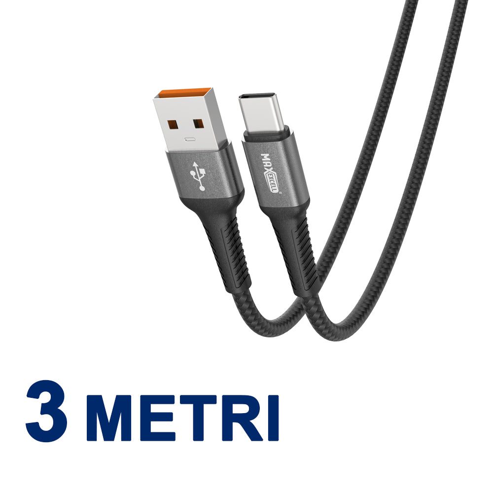 Cavo di ricarica USB-C 3.5A – Intrecciato, con Connettori in Alluminio - MAX-B109