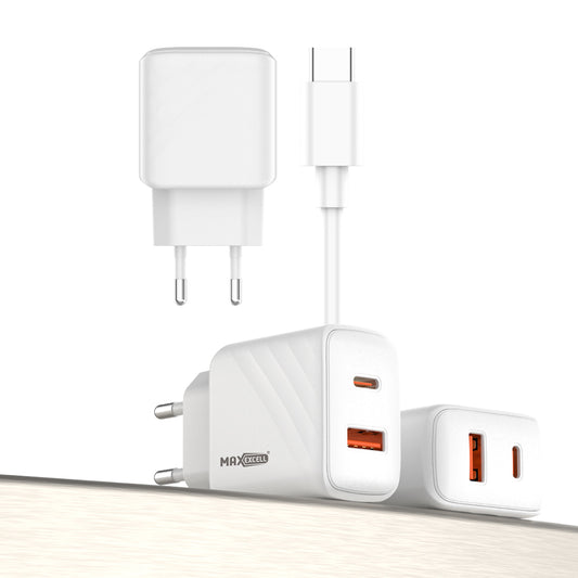 Caricatore da Muro 35W PD + 20W QC – Doppia Porta, Massima Velocità - MAX-A105