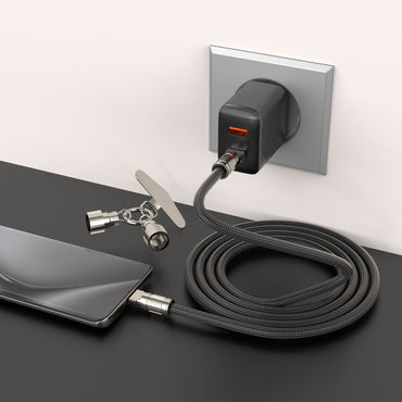 Cordino per Smartphone 2 in 1 – Laccio da Collo + Cavo di Ricarica e Dati Type-C 1.2m - MAX-B141